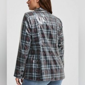 Torrid Plaid Sequin Blazer